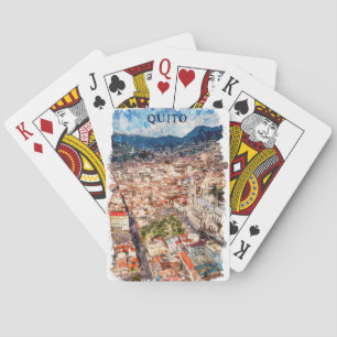 Prachtig stadsbeeld van Quito Ecuador Pokerkaarten
