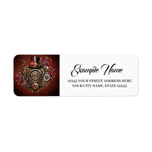 Prachtig Steampunk design Etiket (Voorkant)