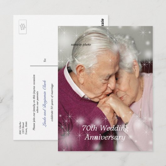 Prachtig, sterrenbekleding, Jubileum, Aangepast Briefkaart (Voorkant / Achterkant)