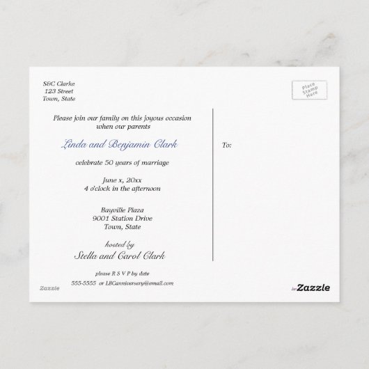 Prachtig, sterrenbekleding, Jubileum, Aangepast Briefkaart (Achterkant)