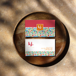 Prachtig stijlvol zomer monogram visitekaartje