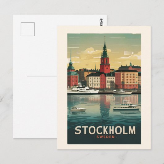Prachtig Stockholm Skyline Briefkaart (Voorkant / Achterkant)