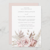 Prachtig stoffig Roos bloemenbruiloft Kaart (Voorkant / Achterkant)