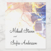 Prachtig stoffig Roos gouden poedermarmer Wijn Etiket (Enkel label)