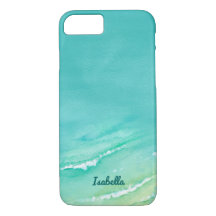 Prachtig strand Aqua Turquoise Waterverf