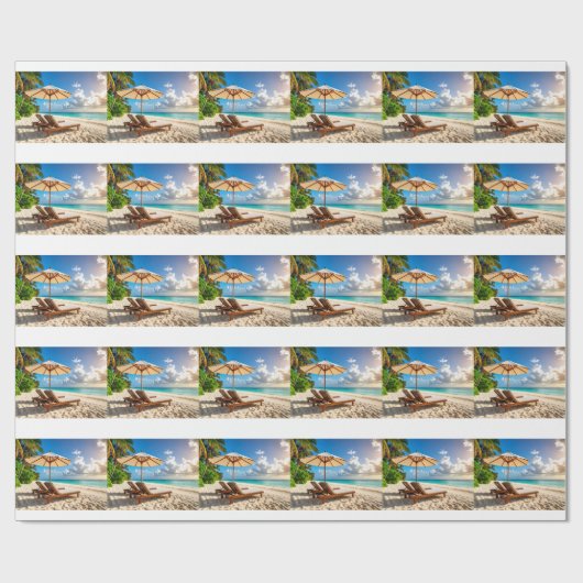 Prachtig strand cadeaupapier (Vlak)
