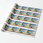 Prachtig strand cadeaupapier (Uitgerold)