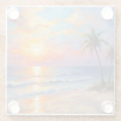 Prachtig strand en palmbomen Onderzetter (Achterkant)