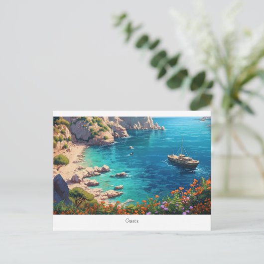 Prachtig strand in Griekenland Briefkaart (Staand voorkant)