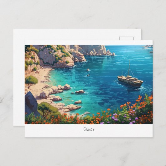 Prachtig strand in Griekenland Briefkaart (Voorkant / Achterkant)