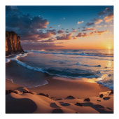 Prachtig strand rotsachtig landschap perfect poster (Voorkant)