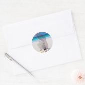 Prachtig strand Turquoise Water en Blue Sky Ronde Sticker (Envelop)
