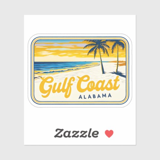 Prachtig strand van Gulf Coast-Alabama Sticker (Vel)
