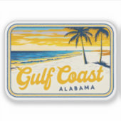 Prachtig strand van Gulf Coast-Alabama Sticker (Voorkant)
