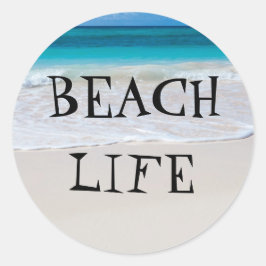Prachtig strandleven ronde sticker