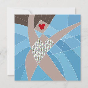 Prachtig strandmeisje zwempak model mode artwork kaart