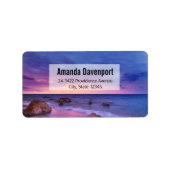 Prachtig Sunset Kustfotoadres Etiket (Voorkant)