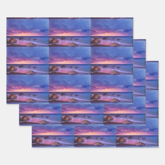 Prachtig Sunset Kustfotopatroon Inpakpapier Vel (Set)