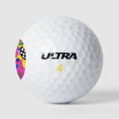 Prachtig Surreal Pink- en Checkerboard-patroon Golfballen (Logo)