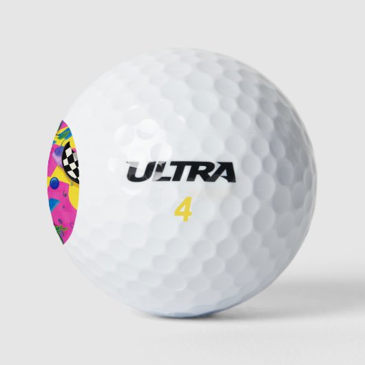 Prachtig Surreal Pink- en Checkerboard-patroon Golfballen (Logo)