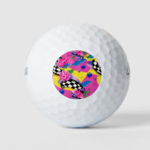 Prachtig Surreal Pink- en Checkerboard-patroon Golfballen (Voorkant)