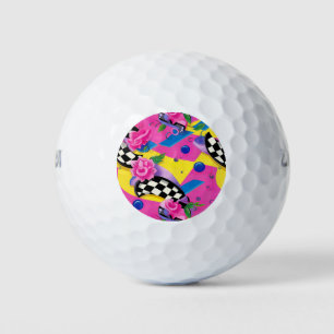 Prachtig Surreal Pink- en Checkerboard-patroon Golfballen