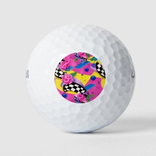 Prachtig Surreal Pink- en Checkerboard-patroon Golfballen (Voorkant)