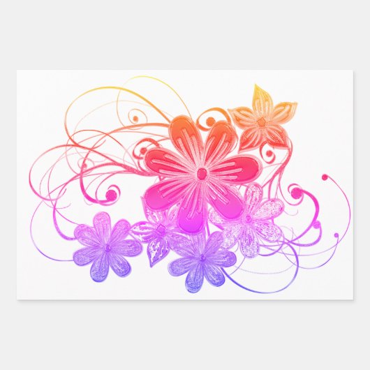 Prachtig thema van de tropische houtbloem inpakpapier vel (Voorkant 3)