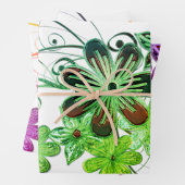 Prachtig thema van de tropische houtbloem inpakpapier vel (In situ)