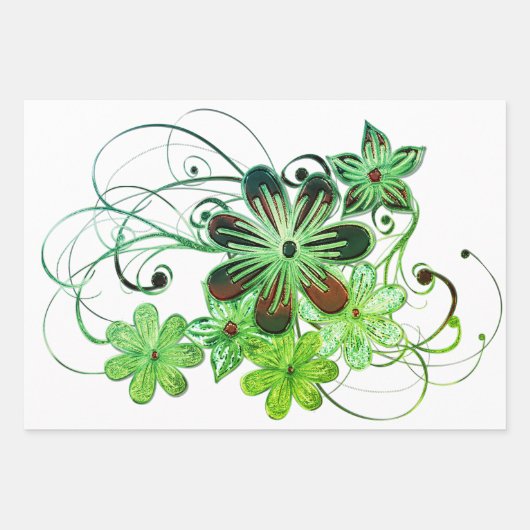 Prachtig thema van de tropische houtbloem inpakpapier vel (Voorkant)