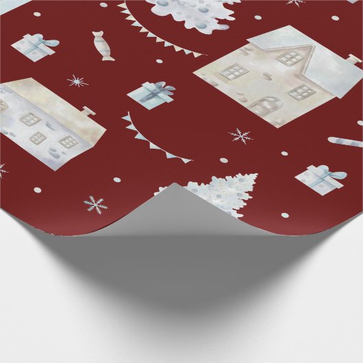 Prachtig traditioneel kerstpapier cadeaupapier (Hoek)