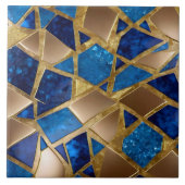 Prachtig Trendy Ocean Blue Gold Collectie Tegeltje (Voorkant)