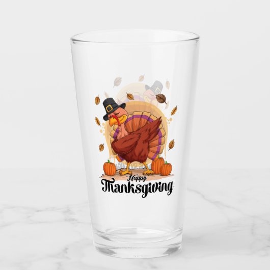 Prachtig Trendy Thanksgiving Herfst Collectie Glas (Voorkant)