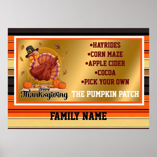 Prachtig Trendy Thanksgiving Herfst Collectie Poster (Voorkant)