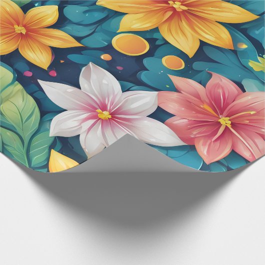 Prachtig tropisch bloemontwerp cadeaupapier (Hoek)
