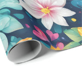 Prachtig tropisch bloemontwerp cadeaupapier (Rol Hoek)