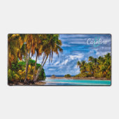Prachtig tropisch eiland strand oceaan zeegezicht bureaumat (Voorkant)