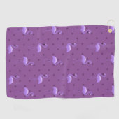 Prachtig Tropisch Flamingo Dotted Artwork Patroon Golfhanddoek (Horizontaal)