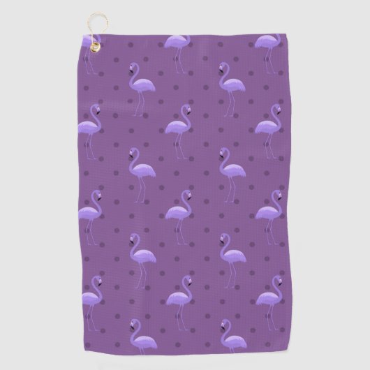 Prachtig Tropisch Flamingo Dotted Artwork Patroon Golfhanddoek (Voorkant)