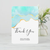 Prachtig Tropisch Groen met Gold Border Bedankkaart (Staand voorkant)