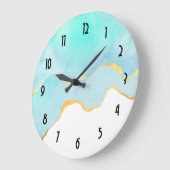 Prachtig Tropisch Groen met Gold Border Grote Klok (Hoek)