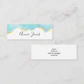 Prachtig Tropisch Groen met Gold Border Mini Visitekaartje (Voorkant / Achterkant)