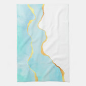 Prachtig Tropisch Groen met Gold Border Theedoek (Verticaal)