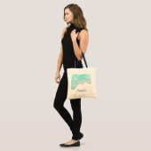 Prachtig Tropisch Groen met Gold Border Tote Bag (Voorkant (model))