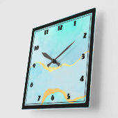 Prachtig Tropisch Groen met Gold Border Vierkante Klok (Hoek)