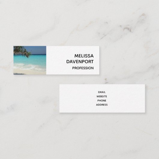 Prachtig tropisch strand in het zeeparadijs mini visitekaartje (Voorkant / Achterkant)