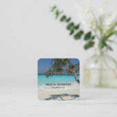 Prachtig tropisch strand in het zeeparadijs vierkante visitekaartje (Staand voorkant)