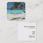 Prachtig tropisch strand in het zeeparadijs vierkante visitekaartje (Voorkant / Achterkant)