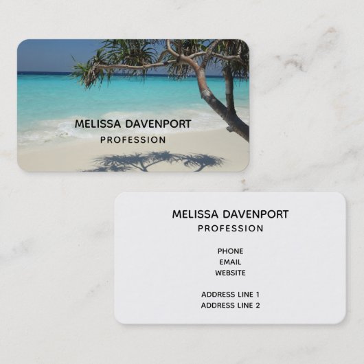 Prachtig tropisch strand in het zeeparadijs visitekaartje (Voorkant / Achterkant)