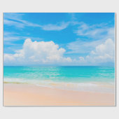 Prachtig tropisch strand met blauwe lucht en witte cadeaupapier (Vlak)